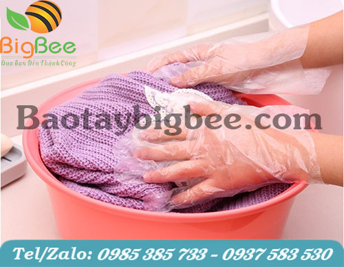 Bao tay xốp / ni lon sử dụng trong giặt giũ, vệ sinh