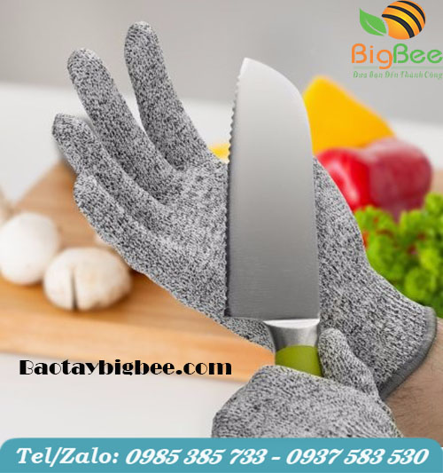 Găng tay chống cắt HPPE  có thể dùng trong chế biến thực phẩm.