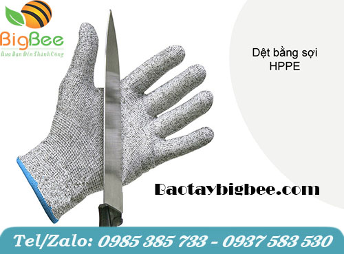 Găng tay chống cắt HPPE màu muối tiêu (xám).