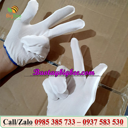 Găng tay thun trắng dùng trong kiểm tra