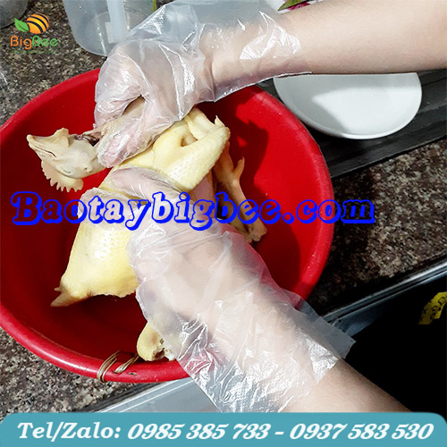 Bao tay nilon trộn thức ăn